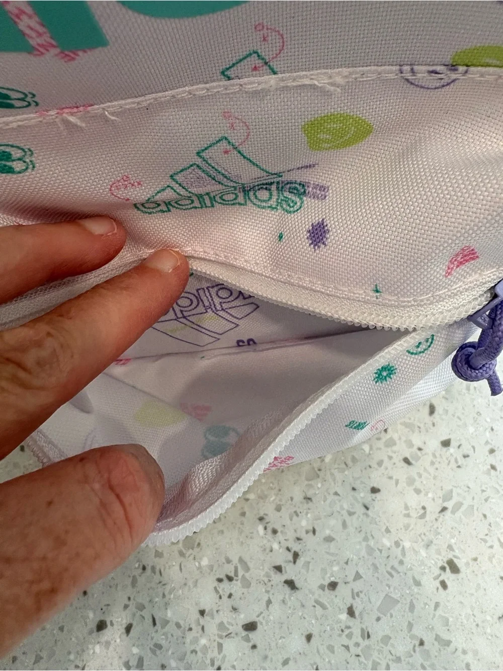 NWT Adidas Quintero Lunch Bag with Teal, Purple & Pink Accents